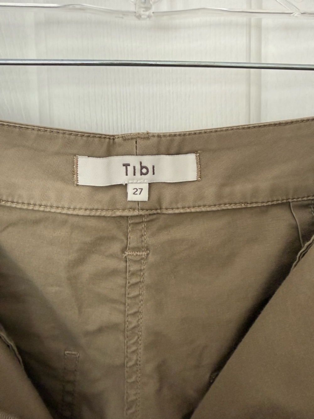 Tibi | Garment Dyed Silky Cotton Sid Chino Pant | Size 27S | Acorn - Picture 12 of 16